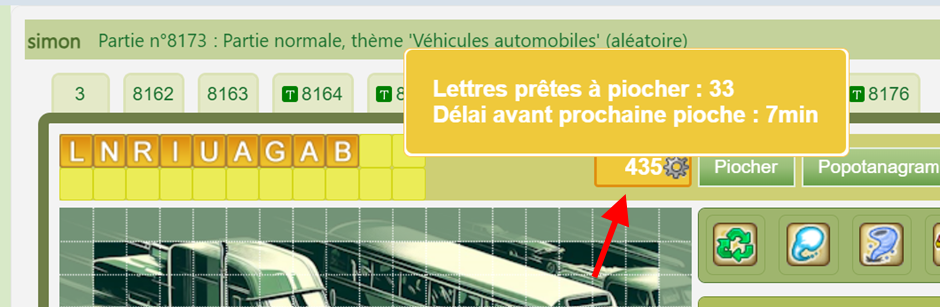 Lettres piochables